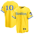 harde B.Red Sox #10 Trevor Story Player Yellow Home Game Stitched Jerseys