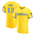 harde B.Red Sox #12 Connor Wong Player Yellow Limited Elite Home Game Stitched Jerseys