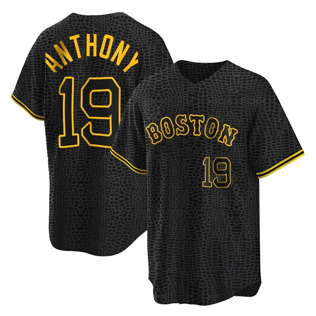 harde B.Red Sox #19 Roman Anthony Player Black Snake Skin City Home Game Stitched Jerseys