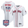 harde B.Red Sox #19 Roman Anthony Player White USA 250 Fourth of July Home Game Stitched Jerseys