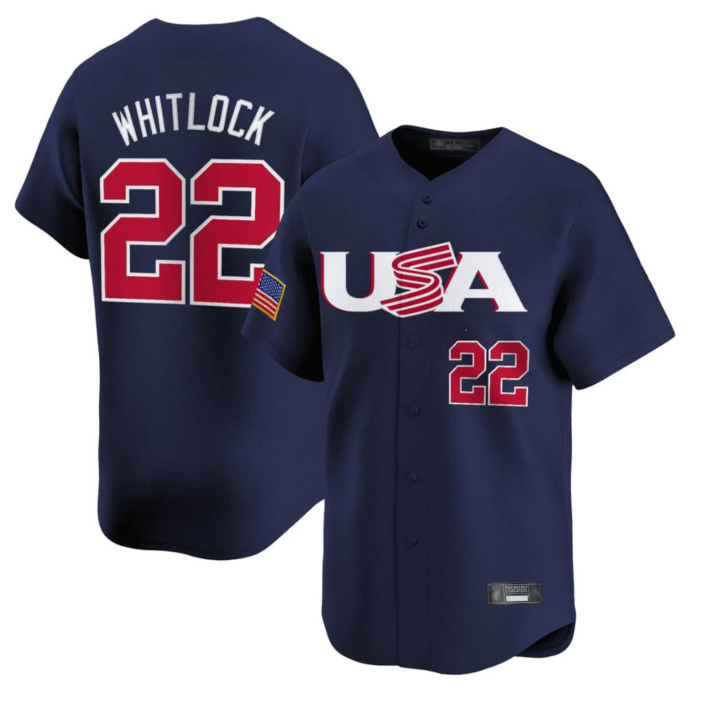 harde B.Red Sox #22 Garrett Whitlock Player Navy USA World Classic Home Game Stitched Jerseys