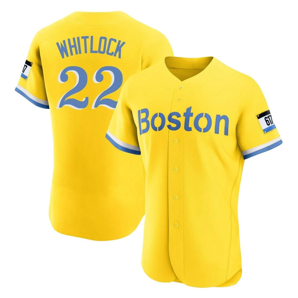 harde B.Red Sox #22 Garrett Whitlock Player Yellow Limited Elite Home Game Stitched Jerseys