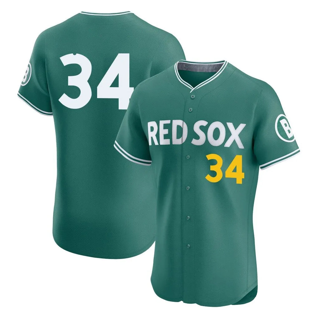 harde B.Red Sox #34 David Ortiz Player Green City Connect Limited Elite Home Game Stitched Jerseys