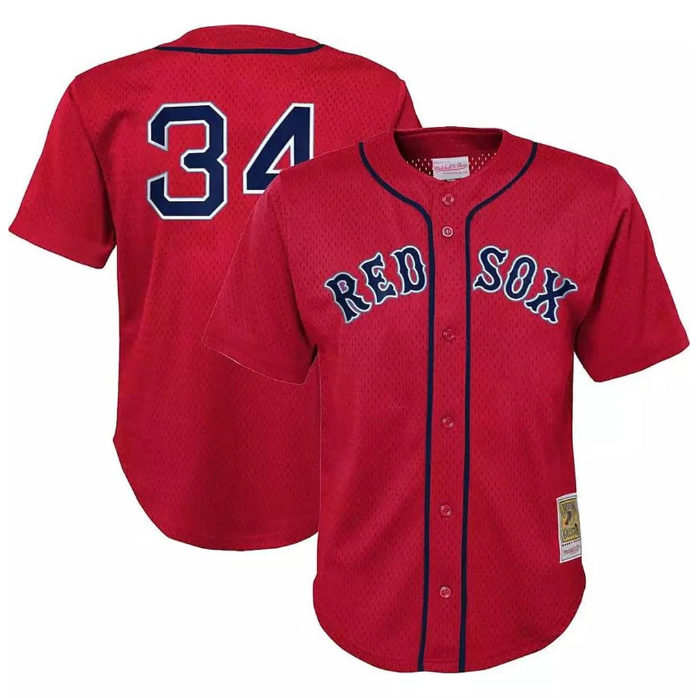 harde B.Red Sox #34 David Ortiz Player Red Mitchell & Ness Cooperstown Collection Mesh Home Stitched Jerseys