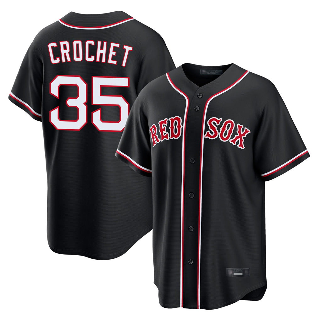 harde B.Red Sox #35 Garrett Crochet Player Black Out Home Game Stitched Jerseys