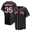 harde B.Red Sox #35 Garrett Crochet Player Black Out Home Game Stitched Jerseys