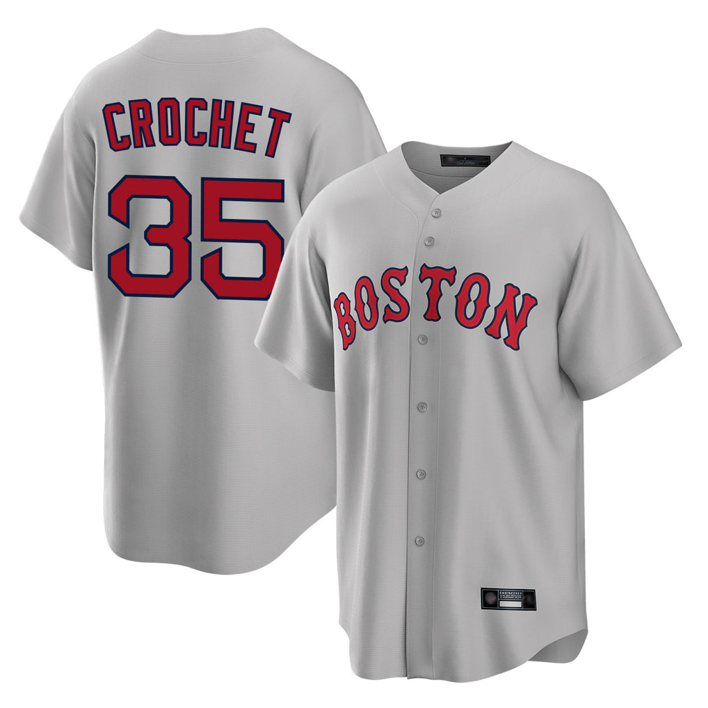 harde B.Red Sox #35 Garrett Crochet Player Gray Road Home Game Stitched Jerseys