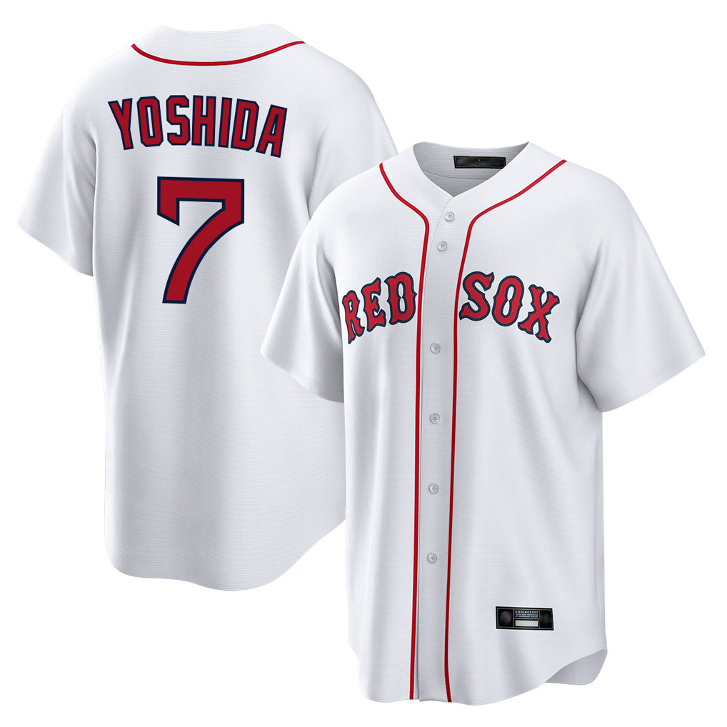 harde B.Red Sox #7 Masataka Yoshida Player White Home Game Stitched Jersey