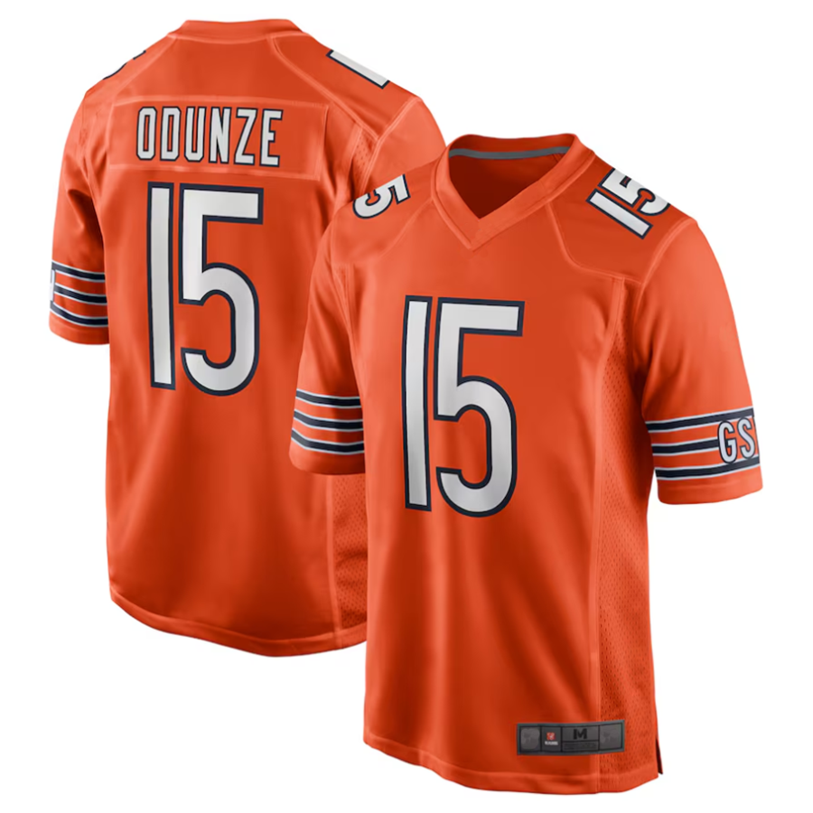 harde C.Bears #15 Rome Odunze Orange Player Game Stitched Jerseys