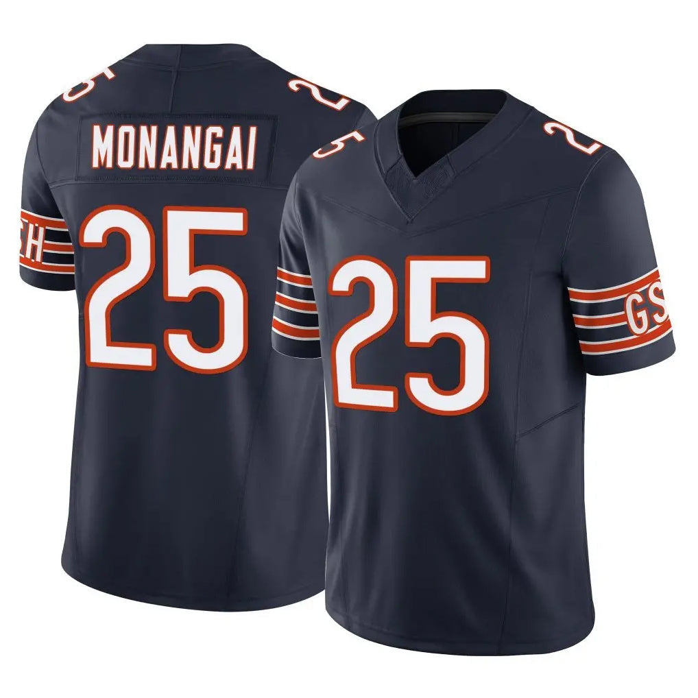 harde C.Bears #25 Kyle Monangai Player Navy Vapor F.U.S.E. Limited Home Game Stitched Jerseys