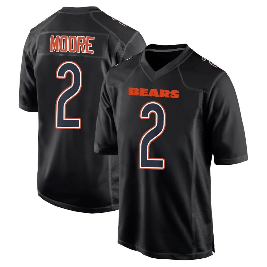 harde C.Bears #2 D.J. Moore Player Black Carbon Fashion Stitched Jerseys