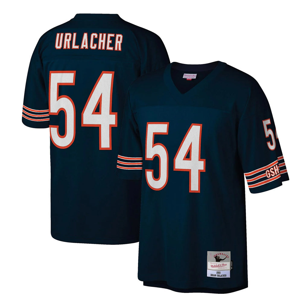 harde C.Bears #54 Brian Urlacher Player Navy Mitchell & Ness Legacy Replica Stitched Jerseys