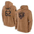 harde C.Bears #62 Joe Thuney Player Brown Salute to Service Pullover Hoodies Limited Stitched Jerseys