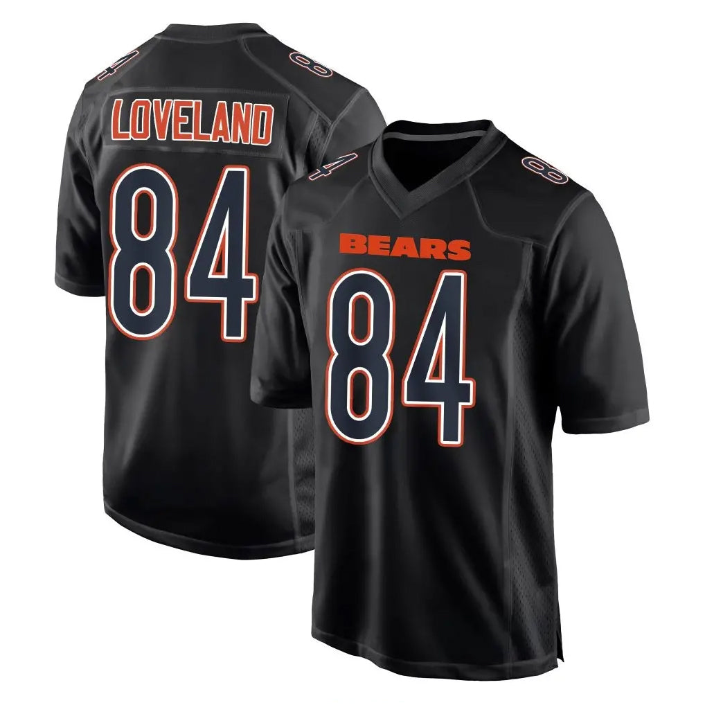 harde C.Bears #84 Colston Loveland Player Carbon Black Fashion Game Stitched Jerseys