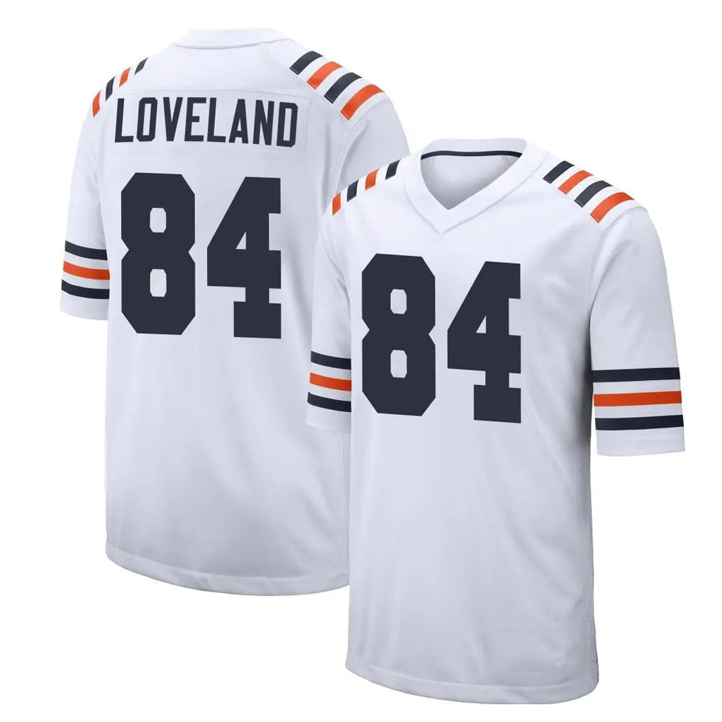 harde C.Bears #84 Colston Loveland Player White Classic Home Game Stitched Jerseys