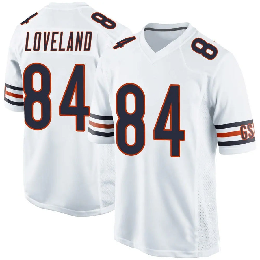 harde C.Bears #84 Colston Loveland Player Whtie Home Game Stitched Jerseys