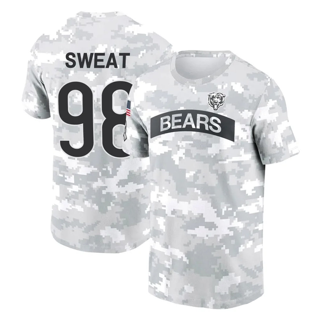 harde C.Bears #98 Montez Sweat Player Arctic Camo Salute to Service Performance T-Shirt Limited Stitched Jerseys