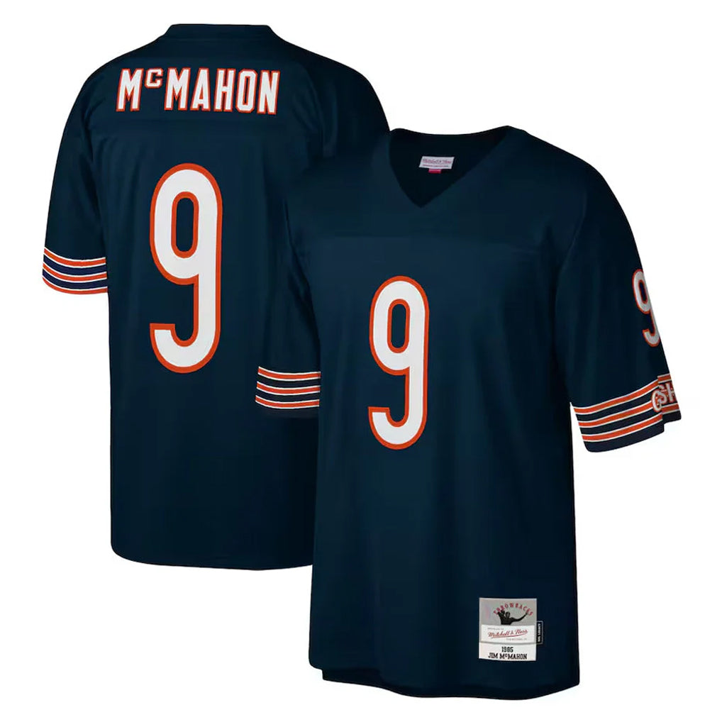 harde C.Bears #9 Jim McMahon Player Navy Mitchell & Ness Navy Legacy Replica Stitched Jerseys