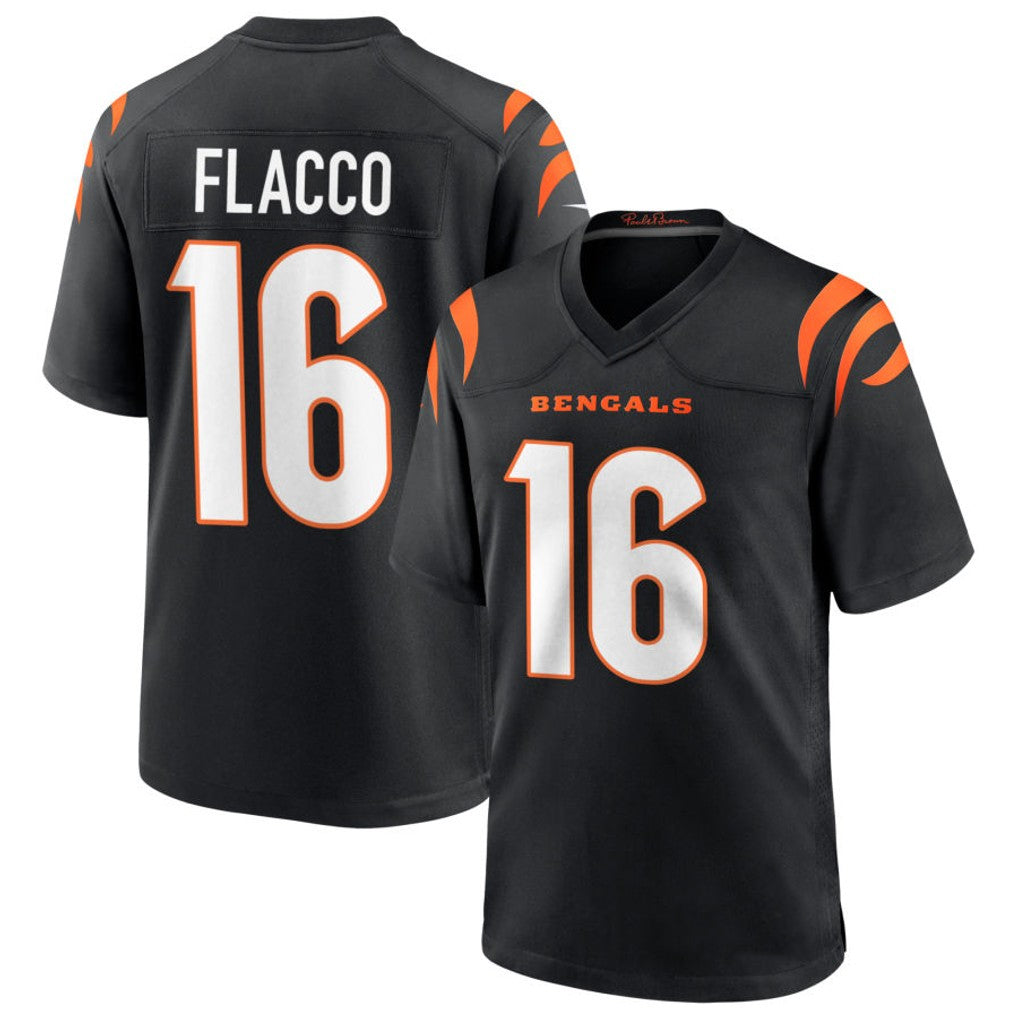 harde C.Bengals #16 Joe Flacco Player Black Home Game Stitched Jerseys