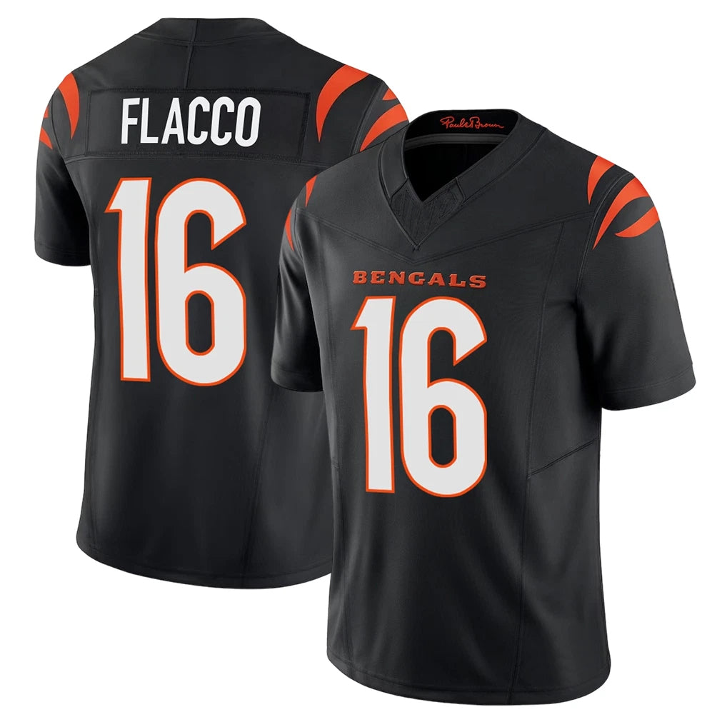harde C.Bengals #16 Joe Flacco Player Black Vapor F.U.S.E. Limited Home Game Stitched Jerseys
