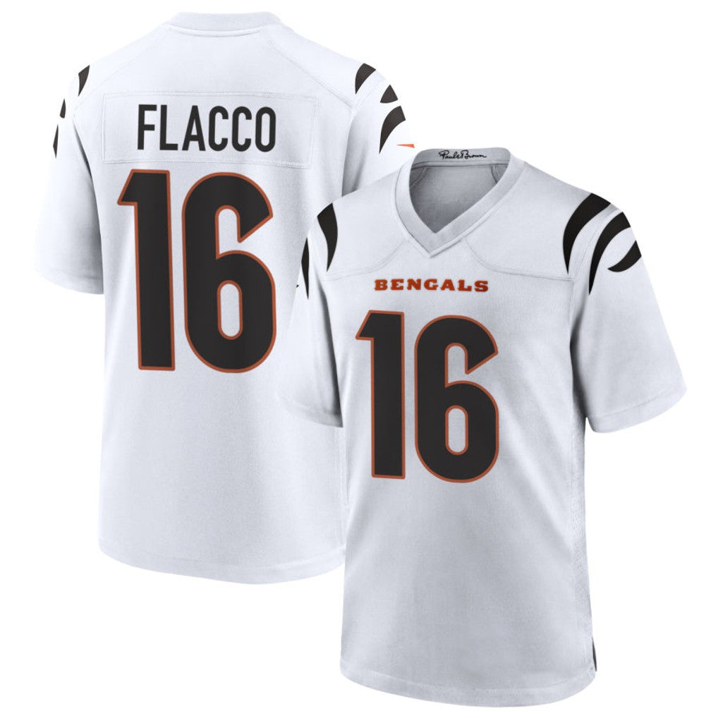 harde C.Bengals #16 Joe Flacco Player White Home Game Stitched Jerseys