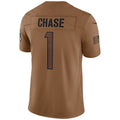 harde C.Bengals #1 Ja'Marr Chase Player BROWN Salute To Service Limited Stitched Jerseys