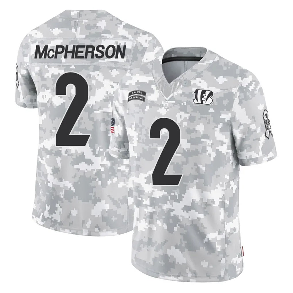 harde C.Bengals #2 Evan McPherson Player Arctic Camo Salute to Service Limited Stitched Jerseys