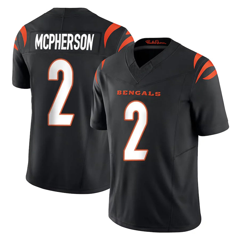 harde C.Bengals #2 Evan McPherson Player Black Vapor F.U.S.E. Limited Home Game Stitched Jerseys