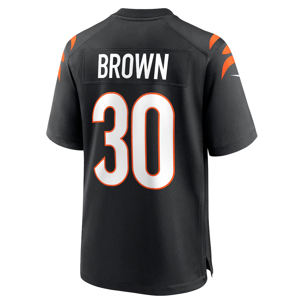 harde C.Bengals #30 Chase Brown Player Black Home Game  Stitched Jerseys