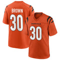 harde C.Bengals #30 Chase Brown Player Oramge Home Game Stitched Jerseys