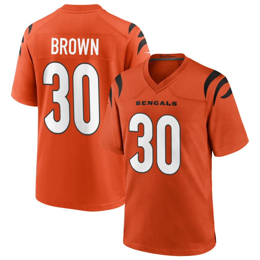 harde C.Bengals #30 Chase Brown Player Oramge Home Game Stitched Jerseys