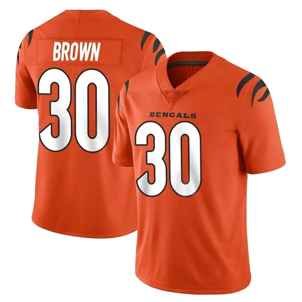 harde C.Bengals #30 Chase Brown Player Orange Vapor Untouchable Limited Home Game Stitched Jerseys