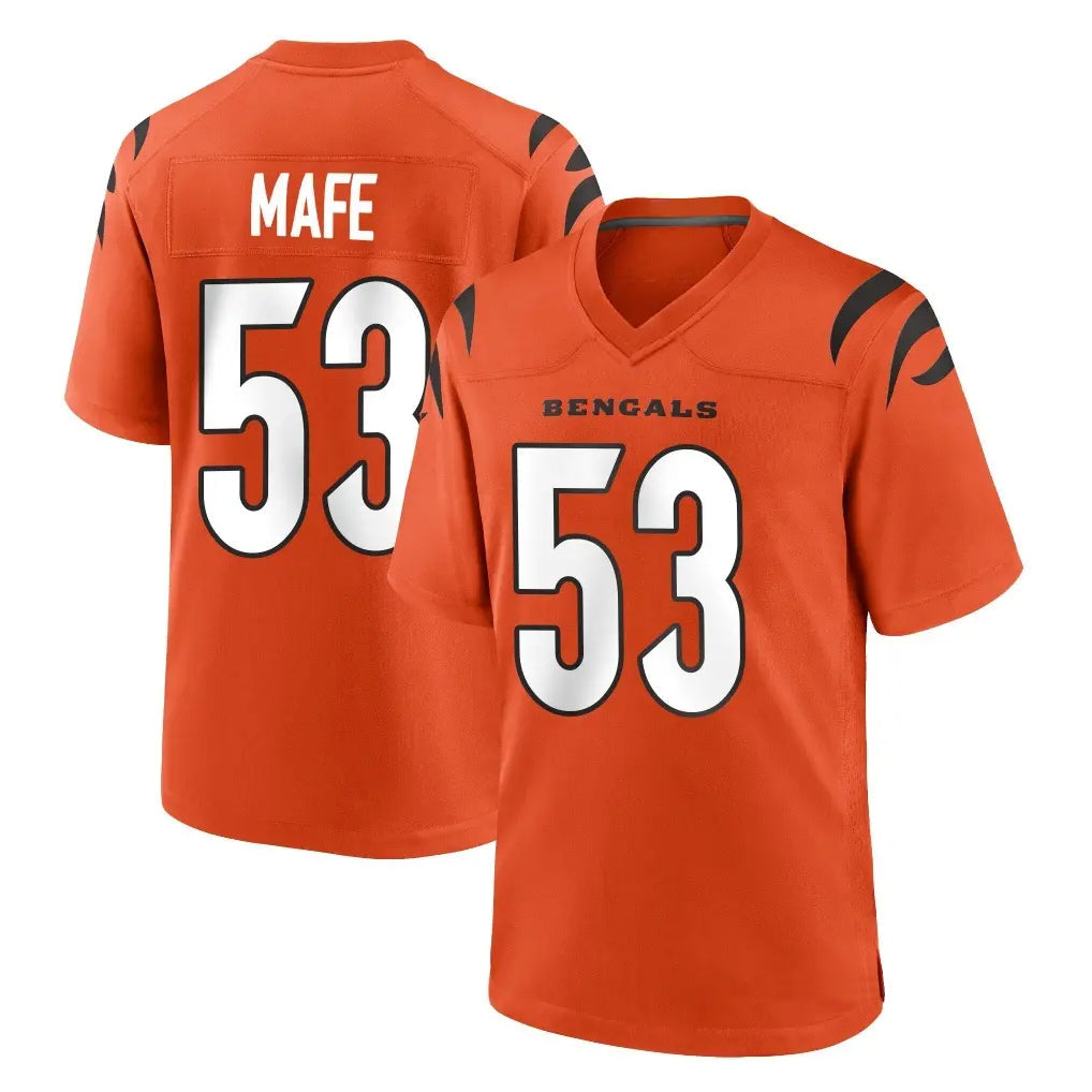harde C.Bengals #53 Boye Mafe Player Orange Home Game Stitched Jerseys
