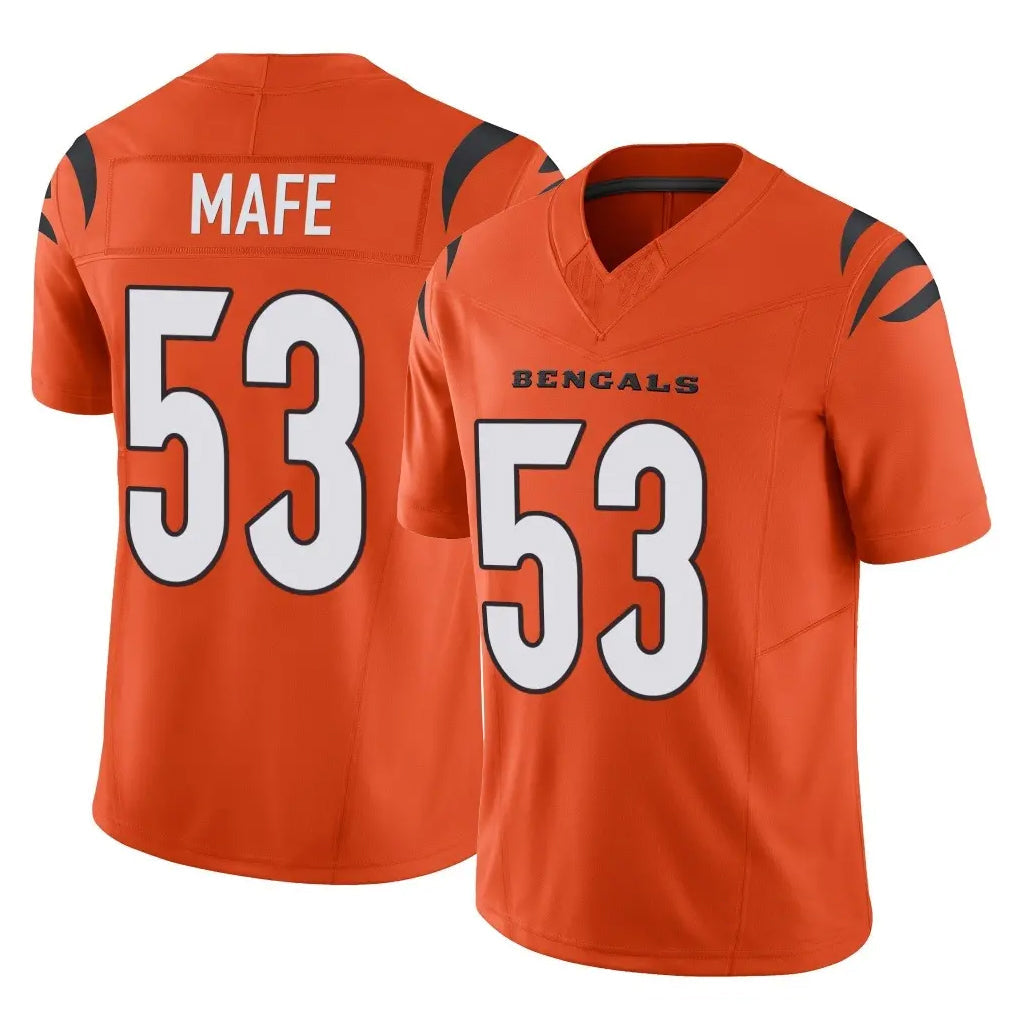 harde C.Bengals #53 Boye Mafe Player Orange Vapor F.U.S.E. Limited Home Game Stitched Jerseys