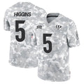 harde C.Bengals #5 Tee Higgins Player Arctic Camo Salute to Service Limited Stitched Jerseys