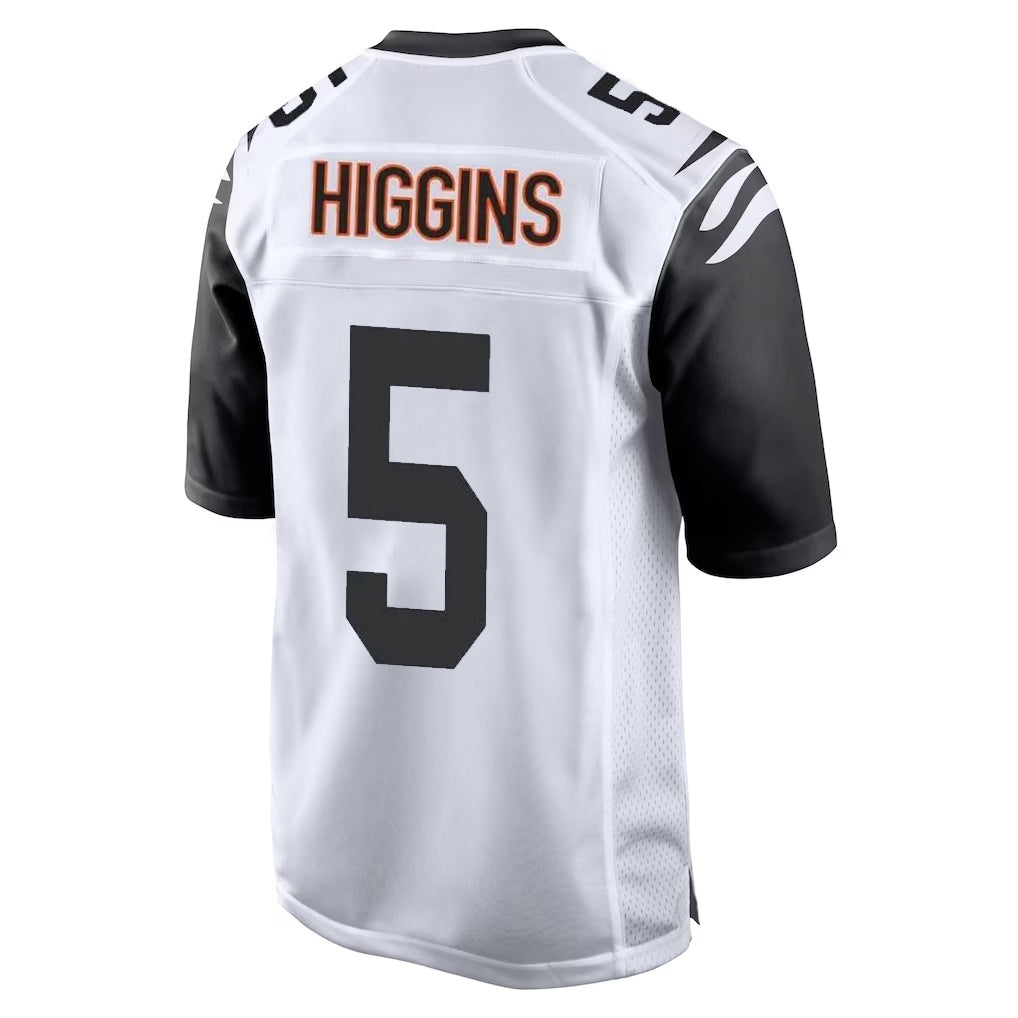 harde C.Bengals #5 Tee Higgins Player White Alternate Home Game Stitched Jerseys