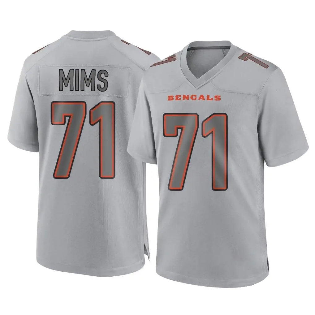 harde C.Bengals #71 Amarius Mims Player Gray Atmosphere Fashion Game Stitched Jerseys