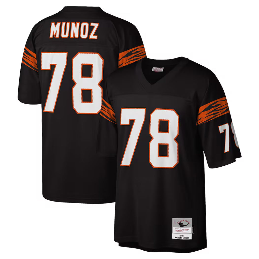 harde C.Bengals #78 Anthony Mu?oz Player Black Mitchell & Ness Legacy Replica Stitched Jerseys