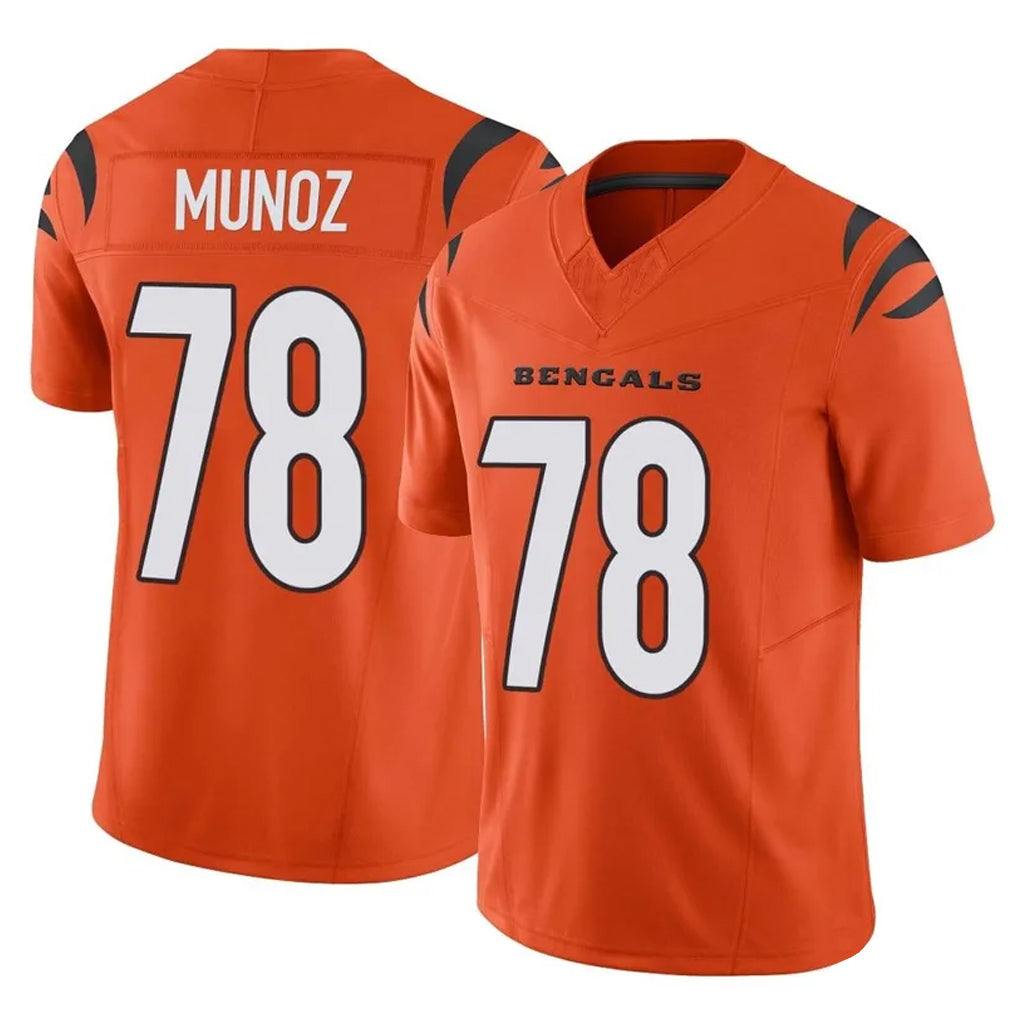 harde C.Bengals #78 Anthony Munoz Player Orange Vapor F.U.S.E. Limited Home Game Stitched Jerseys
