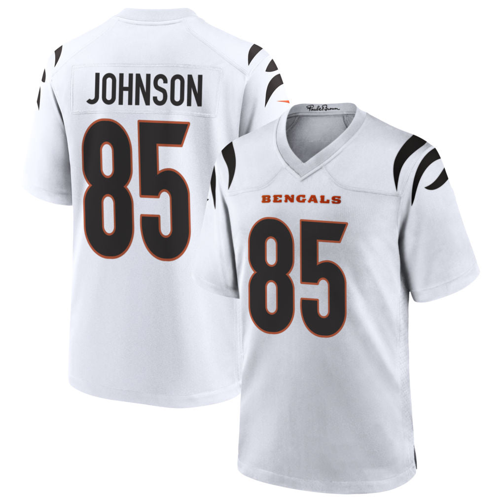 harde C.Bengals #85 Chad Johnson Player White Home Game Stitched Jerseys
