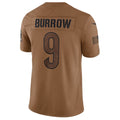 harde C.Bengals #9 Joe Burrow Player Brown Salute To Service Limited Stitched Jerseys