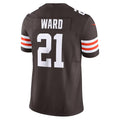 harde C.Browns #21 Denzel Ward Brown Vapor F.U.S.E. Limited Stitched Jerseys