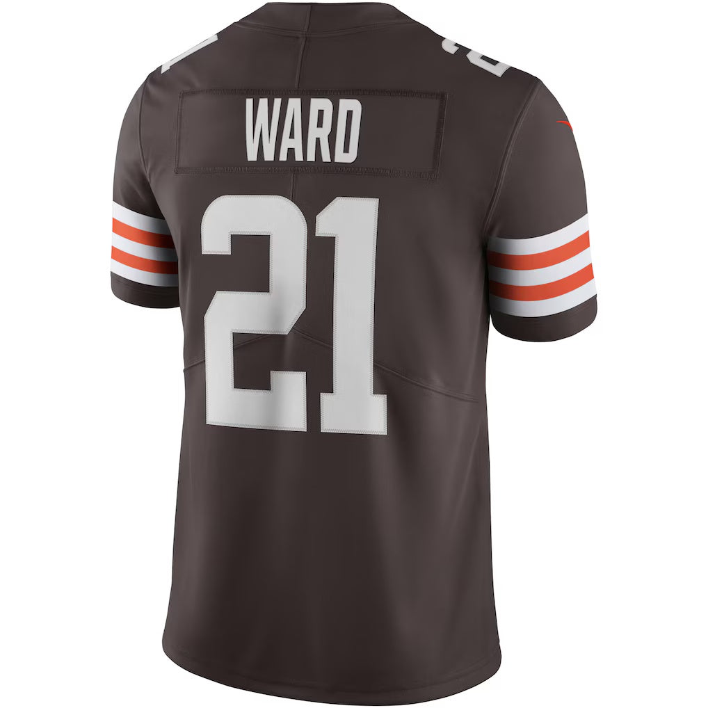 harde C.Browns #21 Denzel Ward Brown Vapor Limited Stitched Jerseys