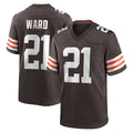 harde C.Browns #21 Denzel Ward Player Brown Home Game Football Jerseys