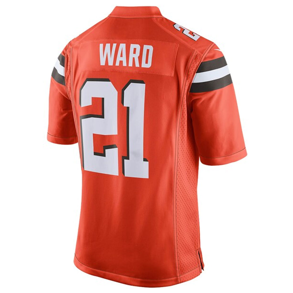 harde C.Browns #21 Denzel Ward Player Orange Vapor Limited Football Jerseys