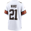 harde C.Browns #21 Denzel Ward White Game Stitched Jerseys
