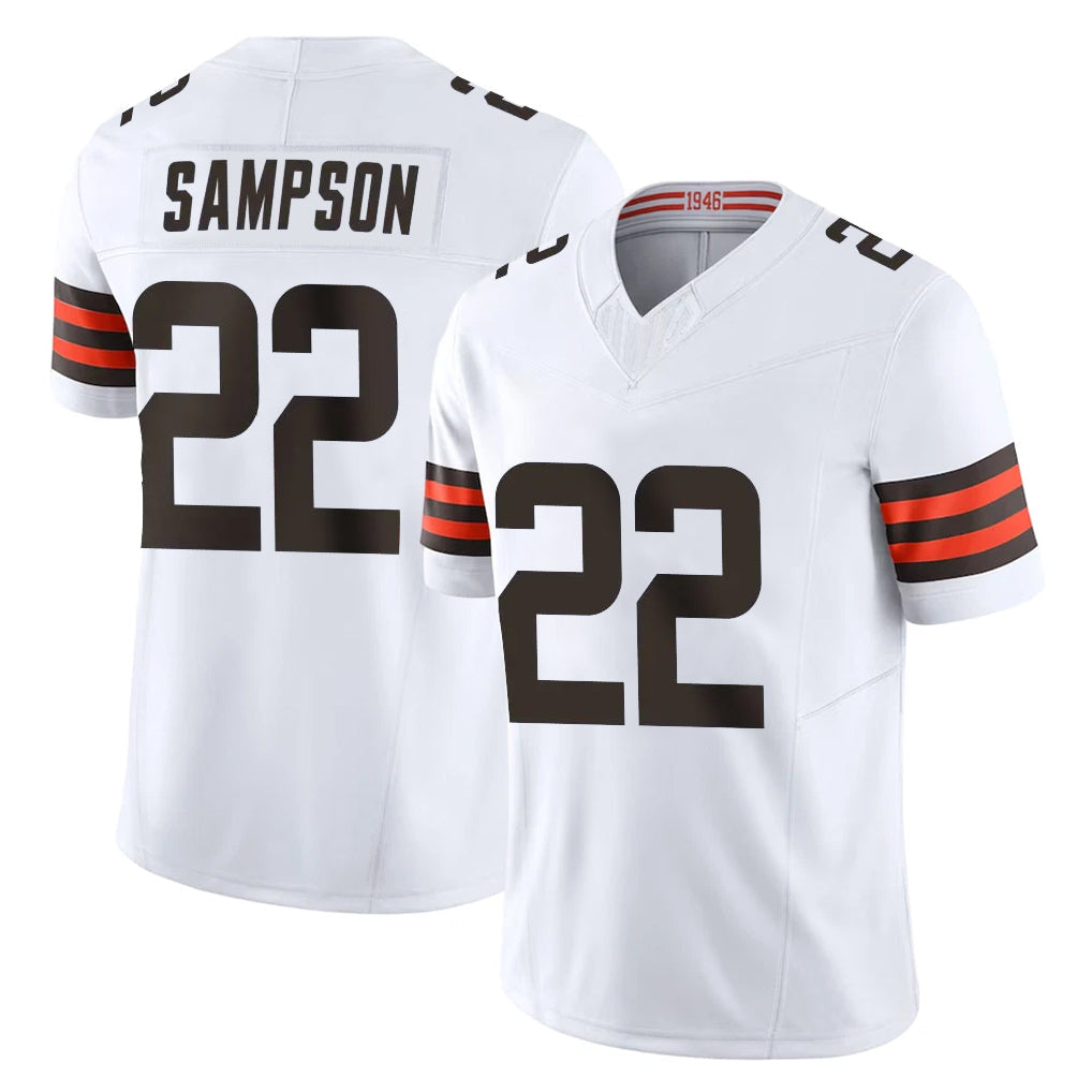 harde C.Browns #22 Dylan Sampson Player White Vapor F.U.S.E. Limited Home Game Stitched Jerseys