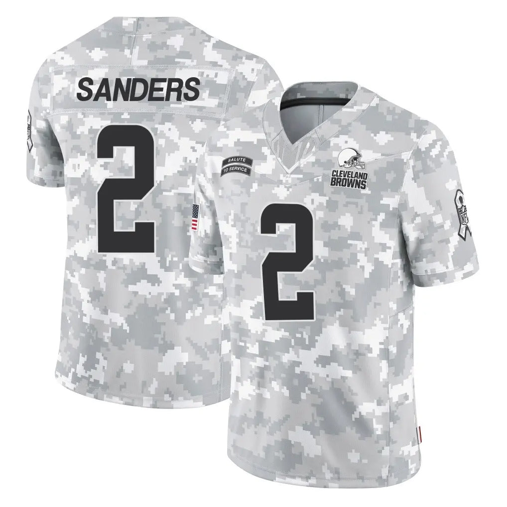 harde C.Browns #2 Shedeur Sanders Player Arctic Camo Salute to Service Limited Home Game Stitched Jerseys