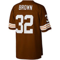 harde C.Browns #32 Jim Brown Mitchell & Ness Brown Big & Tall Retired Player Replica Stitched Jerseys