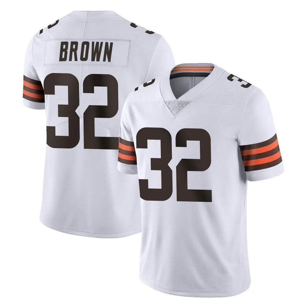 harde C.Browns #32 Jim Brown Player White Vapor Untouchable Limited Home Game Stitched Jerseys